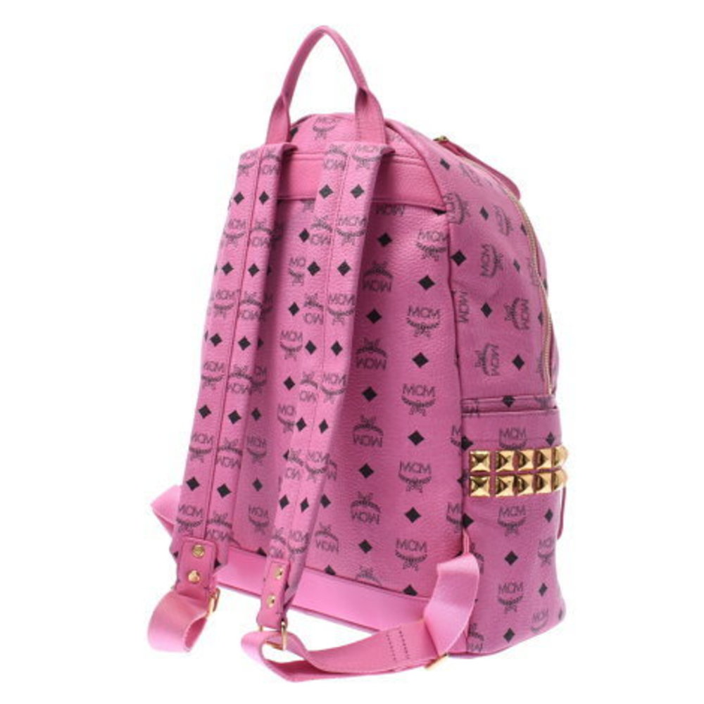 Mcm Backpack Side Studs Pink Rucksack Backpack Da… - image 2